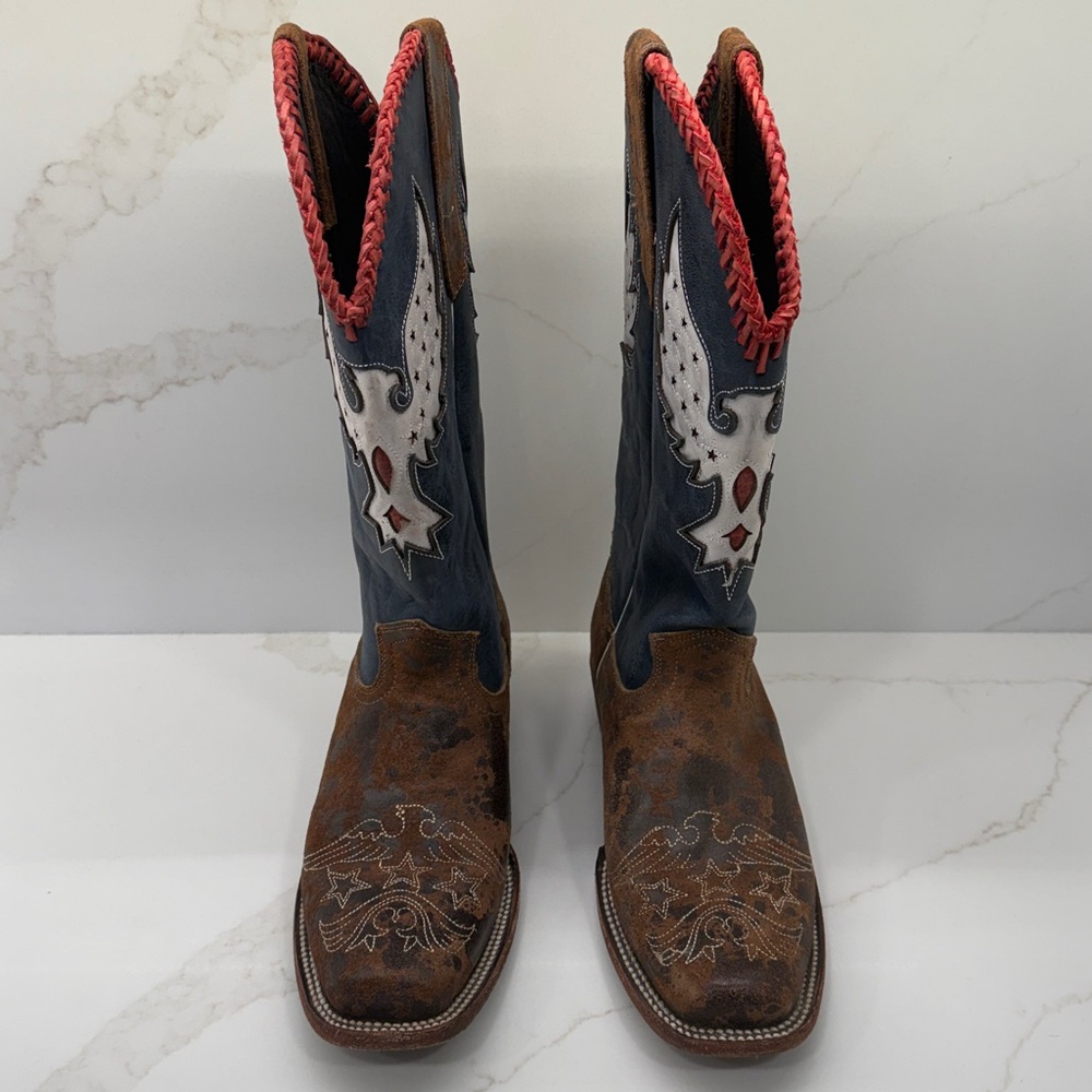 J.B. Dillon Leather Boots - Red white and blue - Picture 7 of 13
